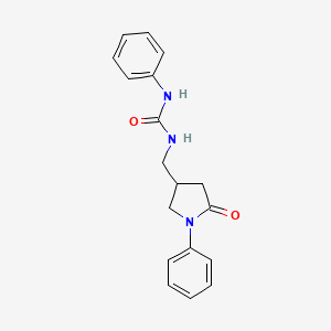 molecular formula C18H19N3O2 B2789092 1-((5-Oxo-1-phenylpyrrolidin-3-yl)methyl)-3-phenylurea CAS No. 954610-05-0