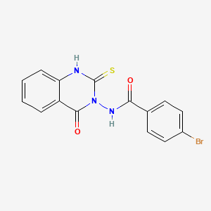 molecular formula C15H10BrN3O2S B2789098 4-bromo-N-(4-oxo-2-sulfanylidene-1H-quinazolin-3-yl)benzamide CAS No. 422275-71-6