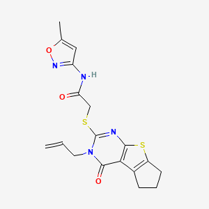 2-((3-allyl-4-oxo-4,5,6,7-tetrahydro-3H-cyclopenta[4,5]thieno[2,3-d]pyrimidin-2-yl)thio)-N-(5-methylisoxazol-3-yl)acetamide