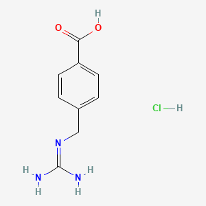 molecular formula C9H12ClN3O2 B2789103 4-{[(Diaminomethylidene)amino]methyl}benzoic acid hydrochloride CAS No. 25647-25-0