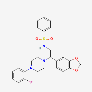 N-(2-(benzo[d][1,3]dioxol-5-yl)-2-(4-(2-fluorophenyl)piperazin-1-yl)ethyl)-4-methylbenzenesulfonamide
