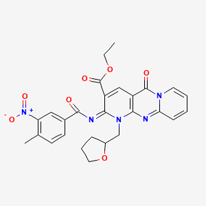 (Z)-ethyl 2-((4-methyl-3-nitrobenzoyl)imino)-5-oxo-1-((tetrahydrofuran-2-yl)methyl)-2,5-dihydro-1H-dipyrido[1,2-a:2',3'-d]pyrimidine-3-carboxylate