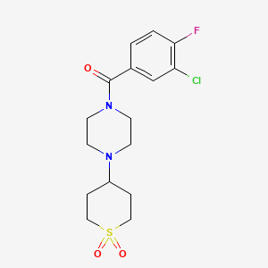 (3-chloro-4-fluorophenyl)(4-(1,1-dioxidotetrahydro-2H-thiopyran-4-yl)piperazin-1-yl)methanone