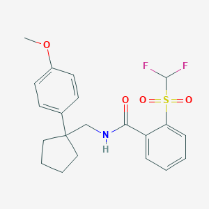 molecular formula C21H23F2NO4S B2789119 2-((difluoromethyl)sulfonyl)-N-((1-(4-methoxyphenyl)cyclopentyl)methyl)benzamide CAS No. 1797075-70-7