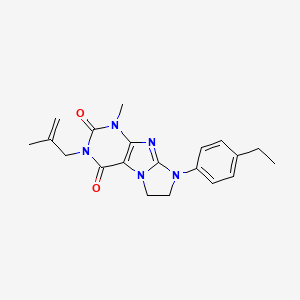 molecular formula C20H23N5O2 B2789120 6-(4-Ethylphenyl)-4-methyl-2-(2-methylprop-2-enyl)-7,8-dihydropurino[7,8-a]imidazole-1,3-dione CAS No. 872840-66-9