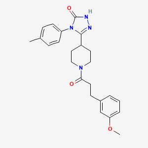 molecular formula C24H28N4O3 B2789125 5-{1-[3-(3-methoxyphenyl)propanoyl]piperidin-4-yl}-4-(4-methylphenyl)-2,4-dihydro-3H-1,2,4-triazol-3-one CAS No. 1775412-24-2