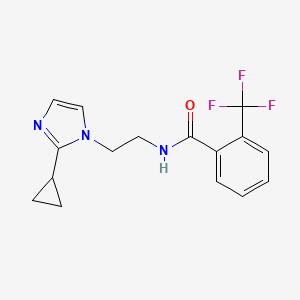 molecular formula C16H16F3N3O B2789134 N-(2-(2-cyclopropyl-1H-imidazol-1-yl)ethyl)-2-(trifluoromethyl)benzamide CAS No. 2034587-84-1