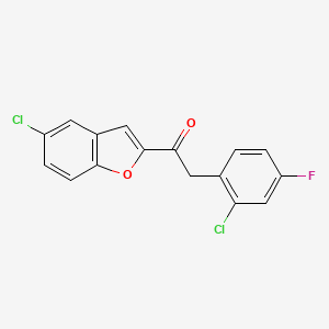 molecular formula C16H9Cl2FO2 B2789139 1-(5-Chloro-1-benzofuran-2-yl)-2-(2-chloro-4-fluorophenyl)ethan-1-one CAS No. 1778933-17-7