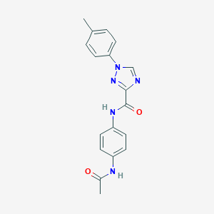 molecular formula C18H17N5O2 B278914 N-[4-(acetylamino)phenyl]-1-(4-methylphenyl)-1H-1,2,4-triazole-3-carboxamide 