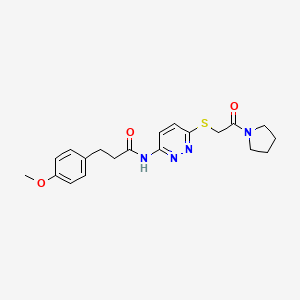 3-(4-methoxyphenyl)-N-(6-((2-oxo-2-(pyrrolidin-1-yl)ethyl)thio)pyridazin-3-yl)propanamide
