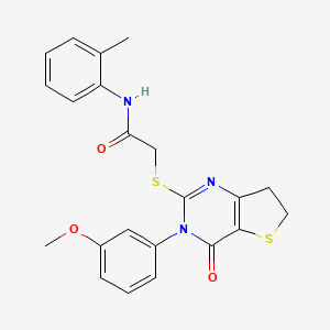 molecular formula C22H21N3O3S2 B2789152 2-((3-(3-methoxyphenyl)-4-oxo-3,4,6,7-tetrahydrothieno[3,2-d]pyrimidin-2-yl)thio)-N-(o-tolyl)acetamide CAS No. 877654-88-1
