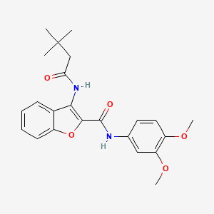 molecular formula C23H26N2O5 B2789157 N-(3,4-dimethoxyphenyl)-3-(3,3-dimethylbutanamido)benzofuran-2-carboxamide CAS No. 887224-32-0