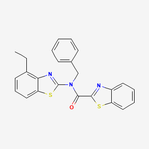 molecular formula C24H19N3OS2 B2789158 N-benzyl-N-(4-ethylbenzo[d]thiazol-2-yl)benzo[d]thiazole-2-carboxamide CAS No. 922848-76-8