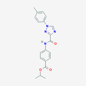 molecular formula C20H20N4O3 B278916 isopropyl 4-({[1-(4-methylphenyl)-1H-1,2,4-triazol-3-yl]carbonyl}amino)benzoate 
