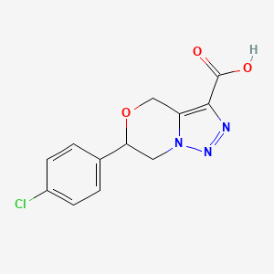 molecular formula C12H10ClN3O3 B2789164 6-(4-chlorophenyl)-6,7-dihydro-4H-[1,2,3]triazolo[5,1-c][1,4]oxazine-3-carboxylic acid CAS No. 1351772-80-9