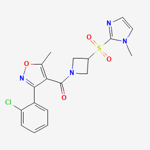 (3-(2-chlorophenyl)-5-methylisoxazol-4-yl)(3-((1-methyl-1H-imidazol-2-yl)sulfonyl)azetidin-1-yl)methanone