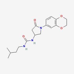 1-(1-(2,3-Dihydrobenzo[b][1,4]dioxin-6-yl)-5-oxopyrrolidin-3-yl)-3-isopentylurea