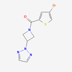 molecular formula C10H9BrN4OS B2789171 (3-(2H-1,2,3-triazol-2-yl)azetidin-1-yl)(4-bromothiophen-2-yl)methanone CAS No. 2189435-02-5