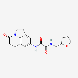 molecular formula C18H21N3O4 B2789179 N1-(4-oxo-2,4,5,6-tetrahydro-1H-pyrrolo[3,2,1-ij]quinolin-8-yl)-N2-((tetrahydrofuran-2-yl)methyl)oxalamide CAS No. 898419-01-7