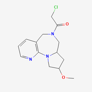 molecular formula C14H18ClN3O2 B2789182 2-Chloro-1-(4-methoxy-2,8,14-triazatricyclo[8.4.0.02,6]tetradeca-1(10),11,13-trien-8-yl)ethanone CAS No. 2411193-13-8