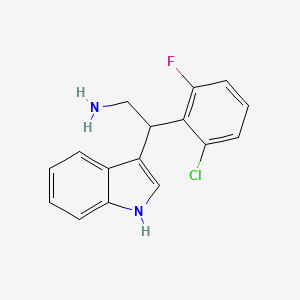 molecular formula C16H14ClFN2 B2789184 2-(2-chloro-6-fluorophenyl)-2-(1H-indol-3-yl)ethanamine CAS No. 881044-31-1