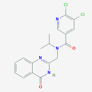 molecular formula C18H16Cl2N4O2 B2789188 5,6-dichloro-N-[(4-oxo-3,4-dihydroquinazolin-2-yl)methyl]-N-(propan-2-yl)pyridine-3-carboxamide CAS No. 924178-88-1