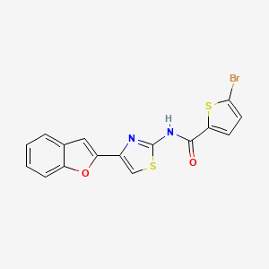 molecular formula C16H9BrN2O2S2 B2789193 N-[4-(1-benzofuran-2-yl)-1,3-thiazol-2-yl]-5-bromothiophene-2-carboxamide CAS No. 923440-23-7
