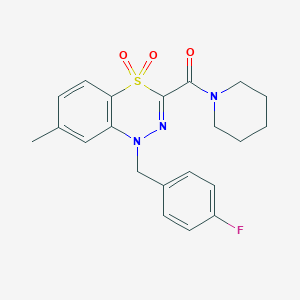 1-(4-fluorobenzyl)-7-methyl-3-(piperidinocarbonyl)-4lambda~6~,1,2-benzothiadiazine-4,4(1H)-dione