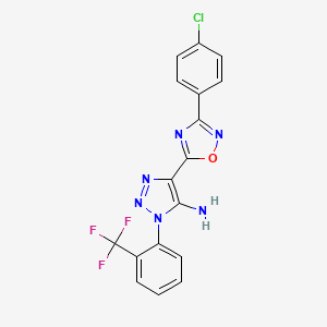 molecular formula C17H10ClF3N6O B2789203 4-[3-(4-chlorophenyl)-1,2,4-oxadiazol-5-yl]-1-[2-(trifluoromethyl)phenyl]-1H-1,2,3-triazol-5-amine CAS No. 892776-91-9
