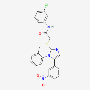 N-(3-chlorophenyl)-2-((5-(3-nitrophenyl)-1-(o-tolyl)-1H-imidazol-2-yl)thio)acetamide