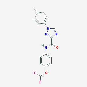 molecular formula C17H14F2N4O2 B278921 N-[4-(difluoromethoxy)phenyl]-1-(4-methylphenyl)-1H-1,2,4-triazole-3-carboxamide 