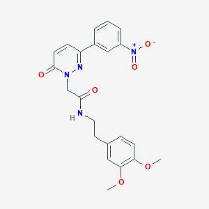 molecular formula C22H22N4O6 B2789211 N-(3,4-dimethoxyphenethyl)-2-(3-(3-nitrophenyl)-6-oxopyridazin-1(6H)-yl)acetamide CAS No. 941973-07-5