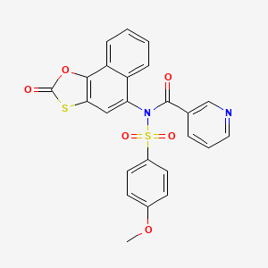 N-(4-methoxyphenyl)sulfonyl-N-(2-oxobenzo[g][1,3]benzoxathiol-5-yl)pyridine-3-carboxamide