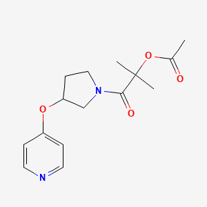 2-Methyl-1-oxo-1-(3-(pyridin-4-yloxy)pyrrolidin-1-yl)propan-2-yl acetate