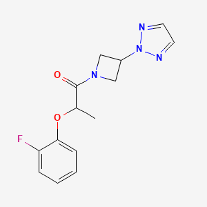 molecular formula C14H15FN4O2 B2789219 1-(3-(2H-1,2,3-triazol-2-yl)azetidin-1-yl)-2-(2-fluorophenoxy)propan-1-one CAS No. 2320607-70-1