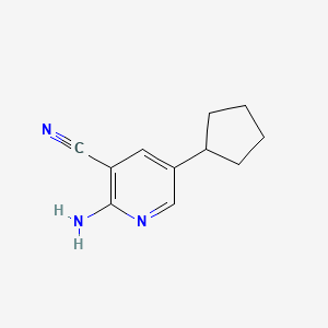 molecular formula C11H13N3 B2789222 2-Amino-5-cyclopentylpyridine-3-carbonitrile CAS No. 2090599-22-5