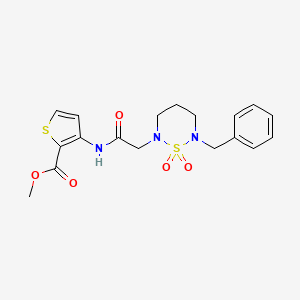 methyl 3-[2-(6-benzyl-1,1-dioxo-1lambda6,2,6-thiadiazinan-2-yl)acetamido]thiophene-2-carboxylate