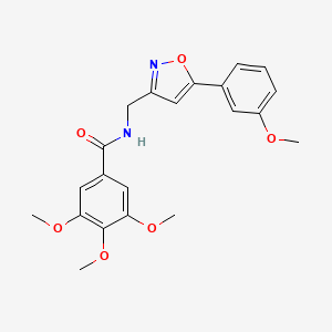 molecular formula C21H22N2O6 B2789242 3,4,5-trimethoxy-N-((5-(3-methoxyphenyl)isoxazol-3-yl)methyl)benzamide CAS No. 952968-15-9