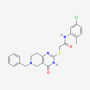 molecular formula C23H23ClN4O2S B2789262 2-({6-benzyl-4-oxo-3H,4H,5H,6H,7H,8H-pyrido[4,3-d]pyrimidin-2-yl}sulfanyl)-N-(5-chloro-2-methylphenyl)acetamide CAS No. 866867-31-4