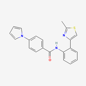 molecular formula C21H17N3OS B2789263 N-(2-(2-methylthiazol-4-yl)phenyl)-4-(1H-pyrrol-1-yl)benzamide CAS No. 1798046-22-6