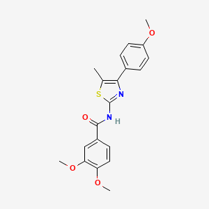 molecular formula C20H20N2O4S B2789266 3,4-dimethoxy-N-(4-(4-methoxyphenyl)-5-methylthiazol-2-yl)benzamide CAS No. 536733-71-8