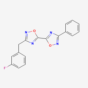 molecular formula C17H11FN4O2 B2789267 3-(3-Fluorobenzyl)-3'-phenyl-5,5'-bi-1,2,4-oxadiazole CAS No. 1775331-00-4