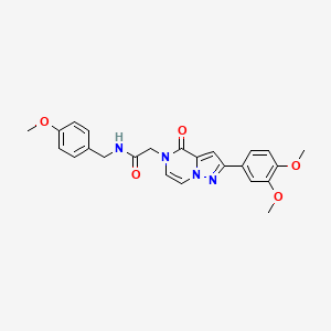 molecular formula C24H24N4O5 B2789268 2-(2-(3,4-dimethoxyphenyl)-4-oxopyrazolo[1,5-a]pyrazin-5(4H)-yl)-N-(4-methoxybenzyl)acetamide CAS No. 941982-03-2