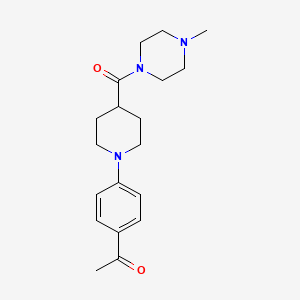 molecular formula C19H27N3O2 B2789270 1-(4-{4-[(4-Methylpiperazino)carbonyl]piperidino}phenyl)-1-ethanone CAS No. 900018-98-6