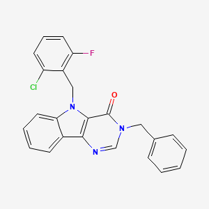 molecular formula C24H17ClFN3O B2789271 3-benzyl-5-(2-chloro-6-fluorobenzyl)-3H-pyrimido[5,4-b]indol-4(5H)-one CAS No. 1189879-71-7