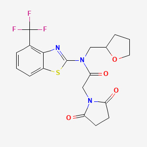 2-(2,5-dioxopyrrolidin-1-yl)-N-((tetrahydrofuran-2-yl)methyl)-N-(4-(trifluoromethyl)benzo[d]thiazol-2-yl)acetamide