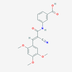 3-[[(E)-2-cyano-3-(2,4,5-trimethoxyphenyl)prop-2-enoyl]amino]benzoic acid