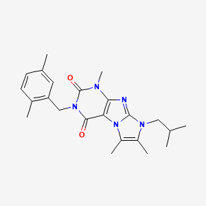 molecular formula C23H29N5O2 B2789286 3-(2,5-dimethylbenzyl)-8-isobutyl-1,6,7-trimethyl-1H-imidazo[2,1-f]purine-2,4(3H,8H)-dione CAS No. 922446-54-6