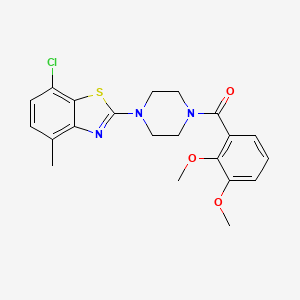molecular formula C21H22ClN3O3S B2789287 (4-(7-Chloro-4-methylbenzo[d]thiazol-2-yl)piperazin-1-yl)(2,3-dimethoxyphenyl)methanone CAS No. 897488-24-3