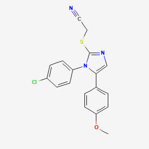 2-((1-(4-chlorophenyl)-5-(4-methoxyphenyl)-1H-imidazol-2-yl)thio)acetonitrile
